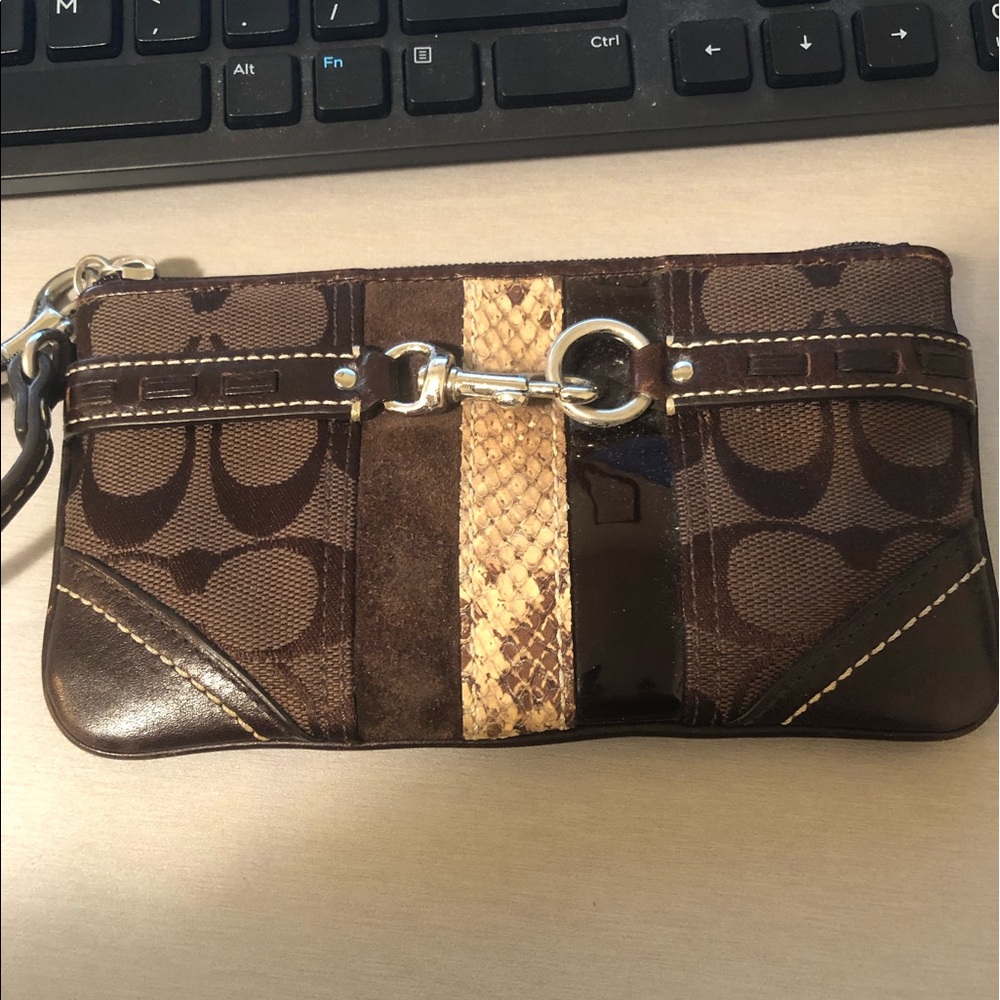 Coach Authentic original brown wristlet
